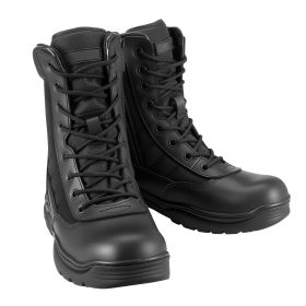 Men's Military Tactical Boots, 8 inch Combat Hiking Work Boots, Lightweight & Breathable Side Zipper Mens Motorcycle Interceptor Trooper Boot
