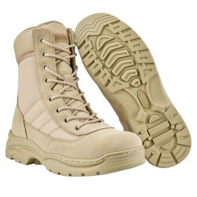 Men's Military Tactical Boots, 8 inch Combat Hiking Work Boots, Lightweight & Breathable Side Zipper Motorcycle Interceptor Trooper Boot