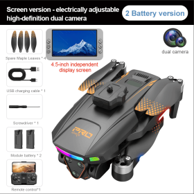 2026 New Foldable Quadcopter Drone X01 Features: 4.5-inch Independent Display Screen Triple Cameras USB Charging Remote Controller Motorized Adju