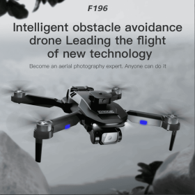 F196 Beginner-Friendly FPV Drone with Dual Cameras & Obstacle Avoidance - 480P Video, Optical Flow Hover, WiFi App Control, Foldable Design