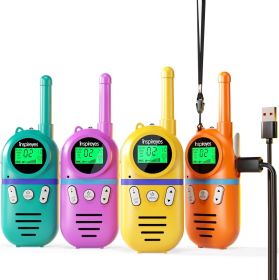 Walkie Talkies for Kids Rechargeable,Toys for Boys and Girls Ages 3-12, 4 Pack Long Range 2-Way Radios, Birthday Gifts,Christmas Stockings