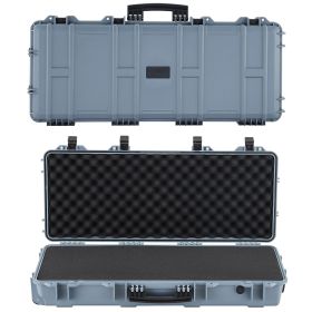 Hard Rifle Case, Lockable Rifle Case with 4 Layers Pre-cut Foams, 36 in Gun Storage with Wheels