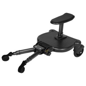 1Pc 2 In 1 Universal Stroller Board Sit & Stand Buggy Wheeled Board Toddler Stroller Attachment With Detachable Seat For 3-7 Years Old (Option: Black)