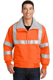 Port Authority Enhanced Visibility Challenger Jacket with Reflective Taping SRJ754 (Color: Safety Orange/ Reflective, size: S)