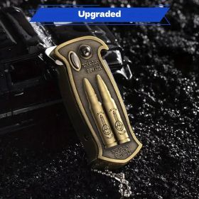 "Survival Lighter for Men - 3 Functions Windproof Butane Lighter + Bottle Opener + Pry Tool Gift" (Color: Bullet style)
